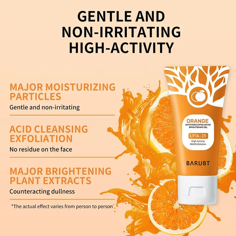 50G Orange Exfoliating Gel for Facial Body Gentle Orange Facial Scrub Body Cleansing Gel Dead Skin Remover Scrub Skin Cleaning